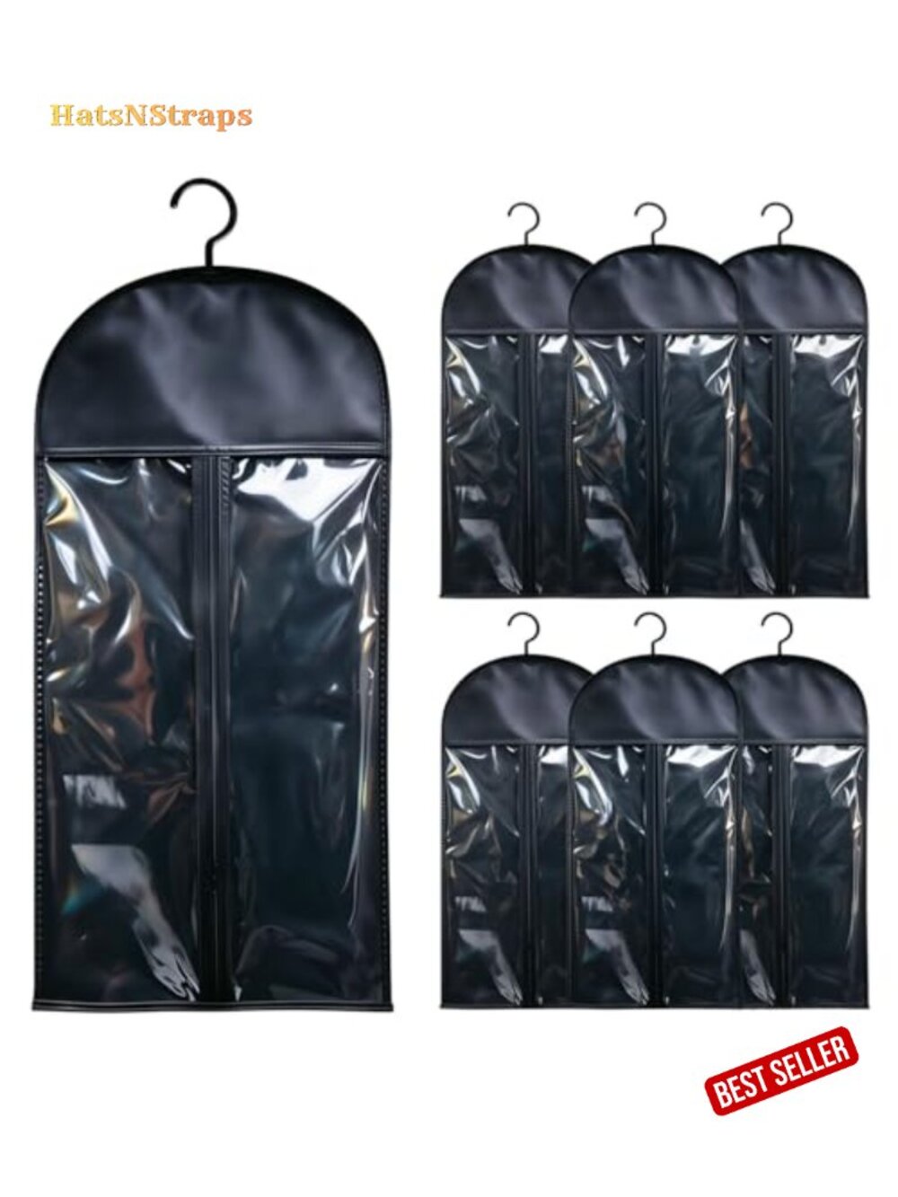 6 Pack Wig Storage Bags with Hangers, Dustproof Travel Hair Extension Holder